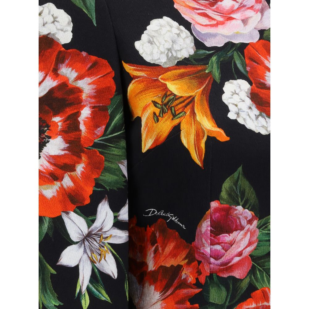 Dolce & Gabbana bloemenprint midi-jurk