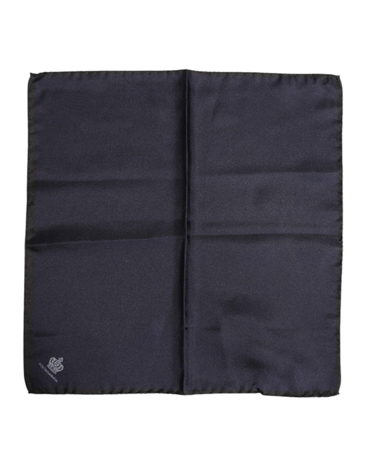 Dolce & Gabbana Blue DG Crown Zijden Vierkante Heren Foulard Sjaal