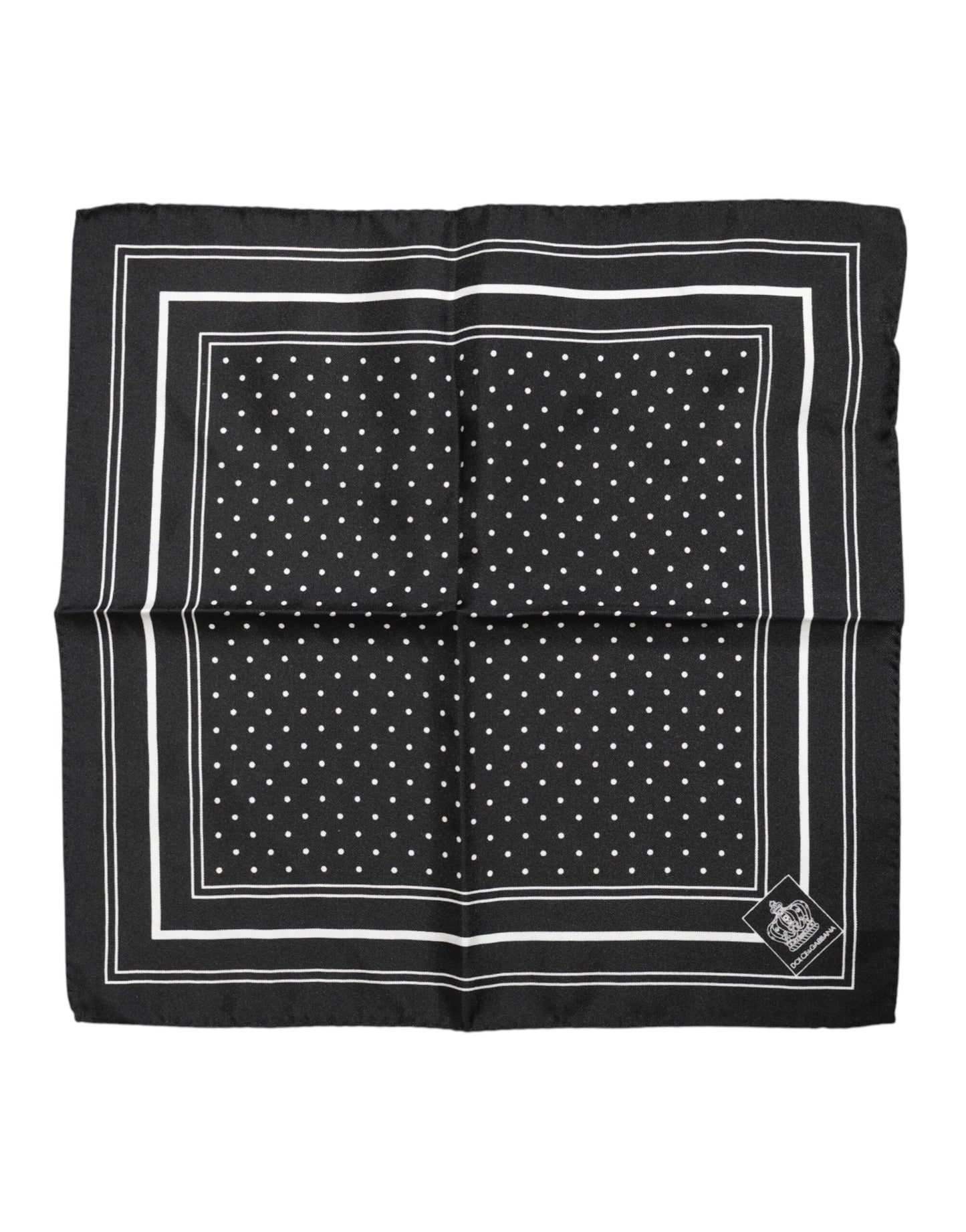 Dolce & Gabbana Zwart Wit Polka Dot Heren Foulard Sjaal