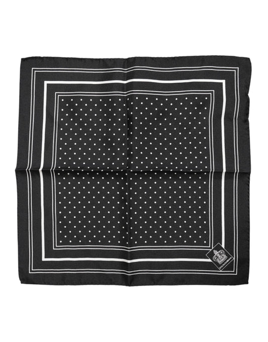 Dolce & Gabbana Zwart Wit Polka Dot Heren Foulard Sjaal