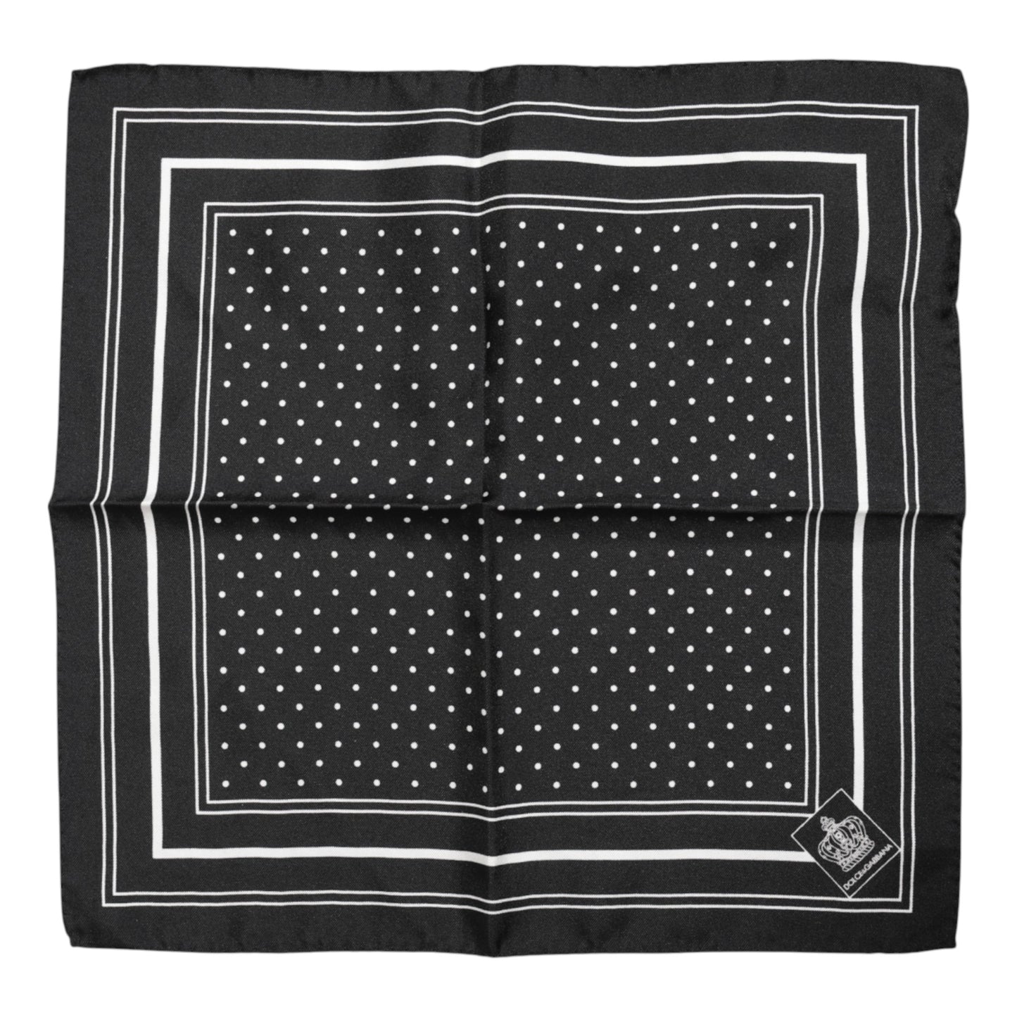 Dolce & Gabbana Zwart Wit Polka Dot Heren Foulard Sjaal