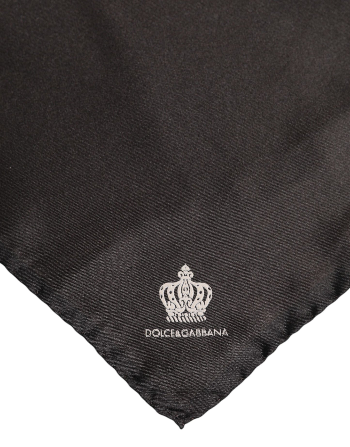 Dolce & Gabbana Bruin DG Crown Zijden Vierkante Heren Foulard Sjaal