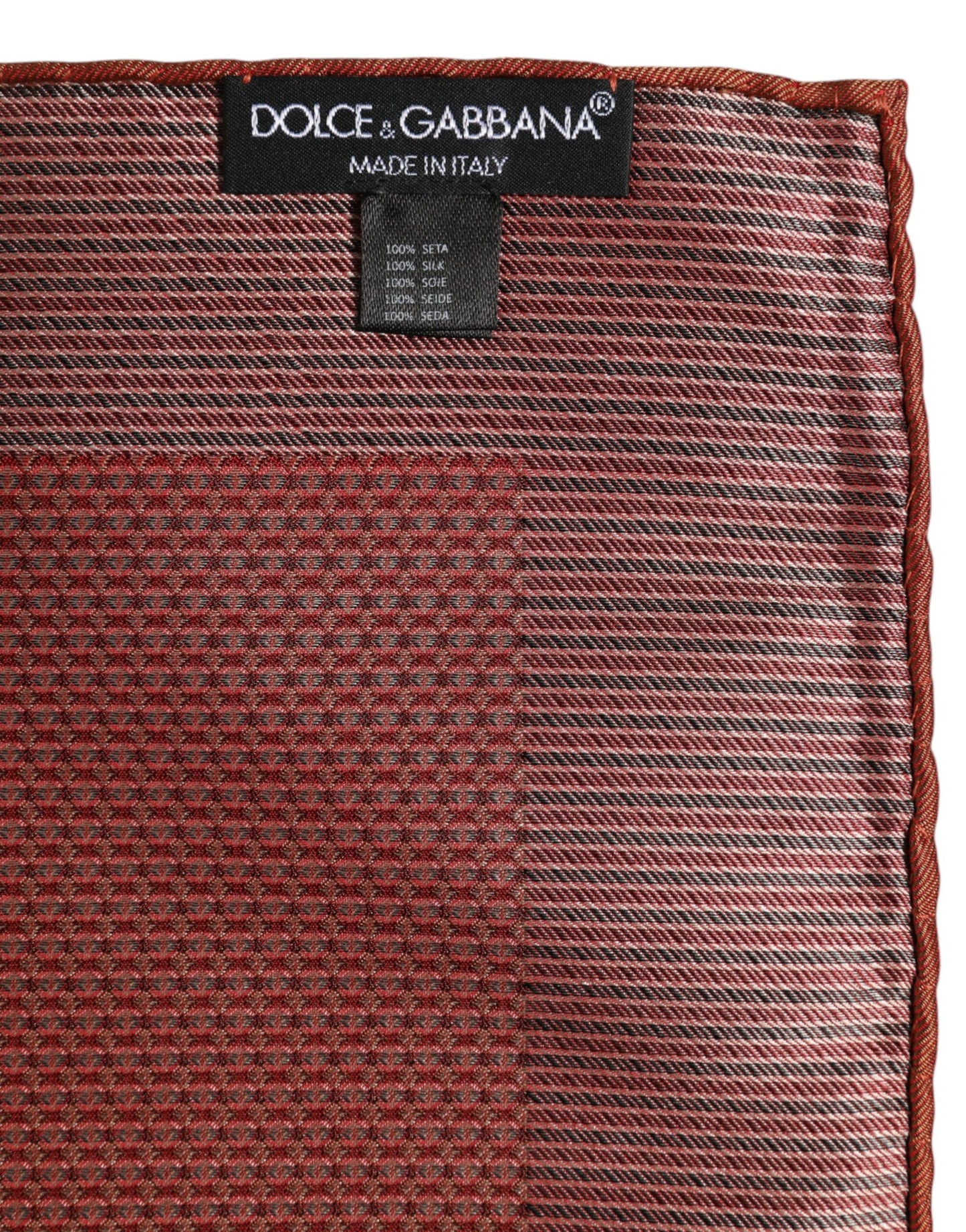 Foulard carré en soie orange Dolce & Gabbana pour homme