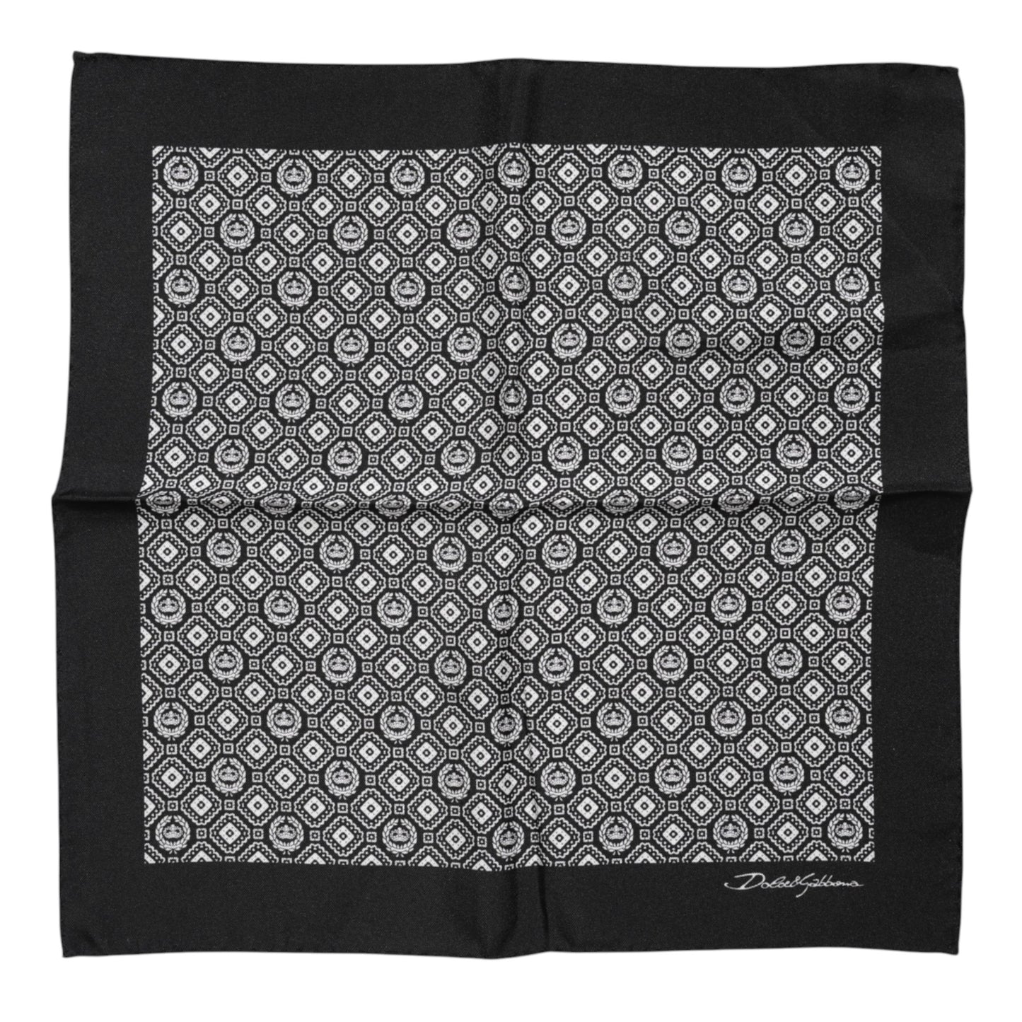 Foulard carré à motifs noir et blanc Dolce & Gabbana