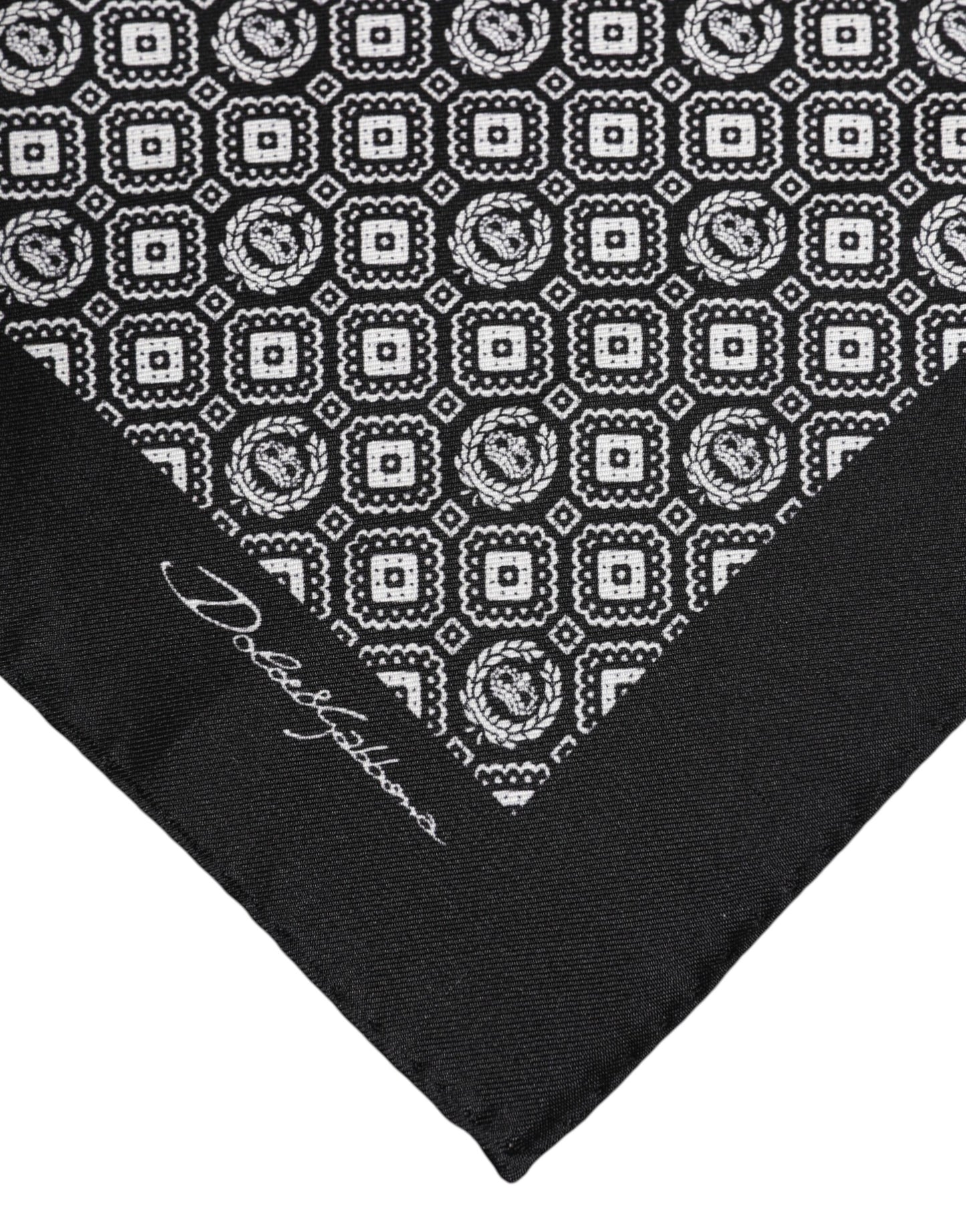 Foulard carré à motifs noir et blanc Dolce & Gabbana