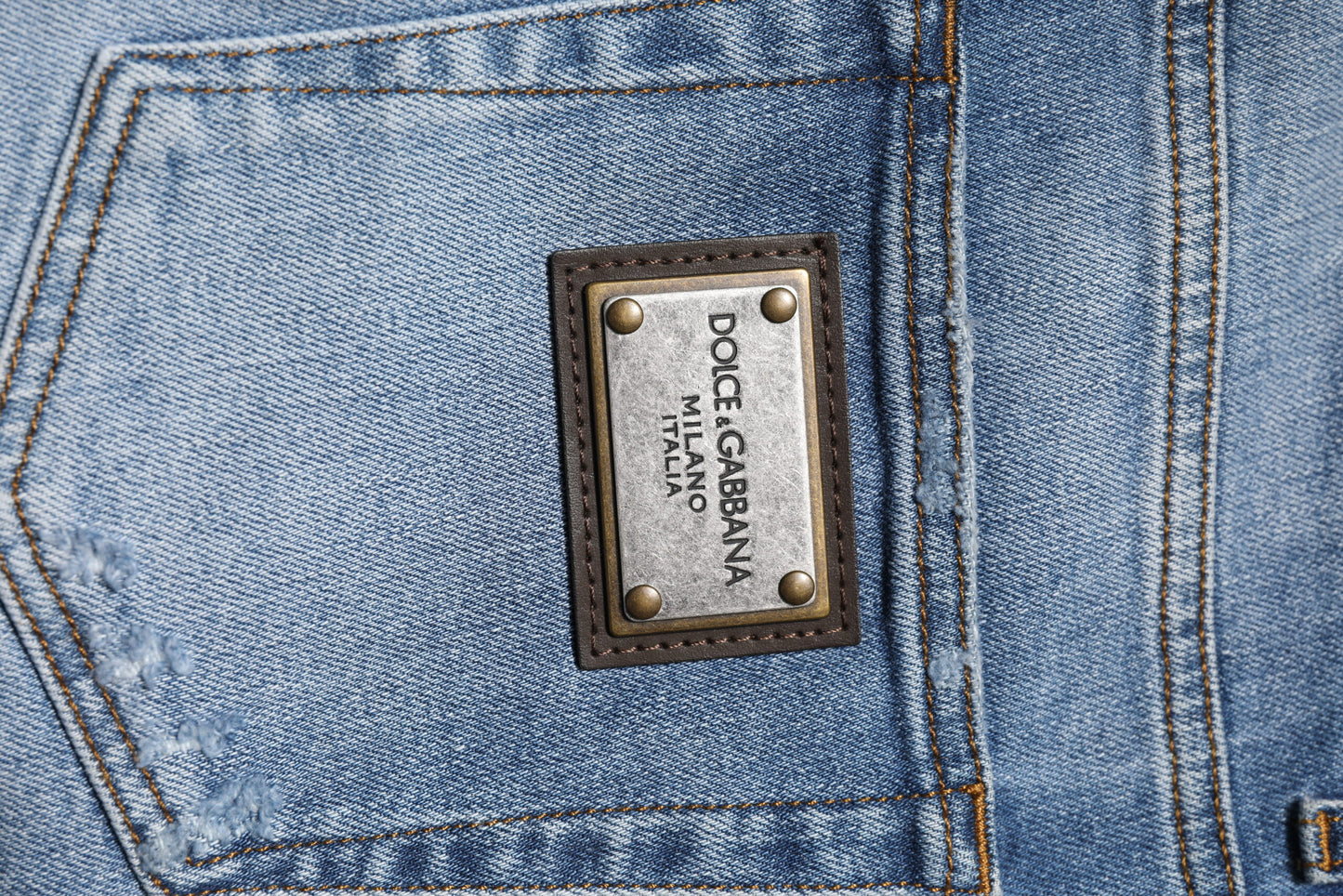 Jean skinny en coton délavé bleu Dolce & Gabbana pour homme