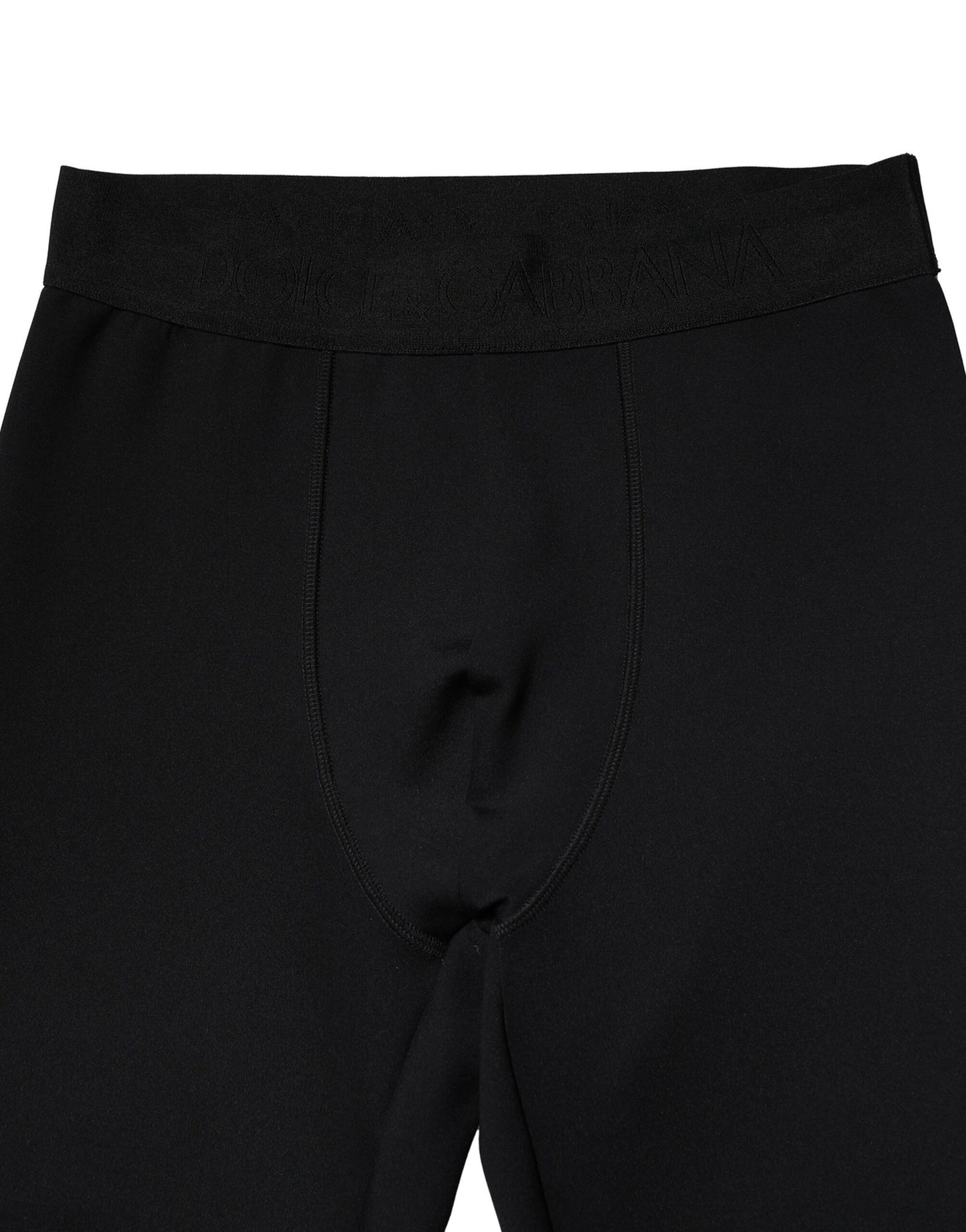 Leggings pantalons pour homme en nylon noir élastique avec logo Dolce & Gabbana