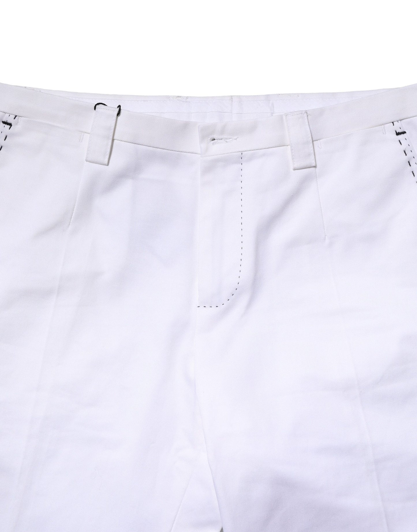 Pantalon homme droit en coton blanc avec logo Dolce & Gabbana