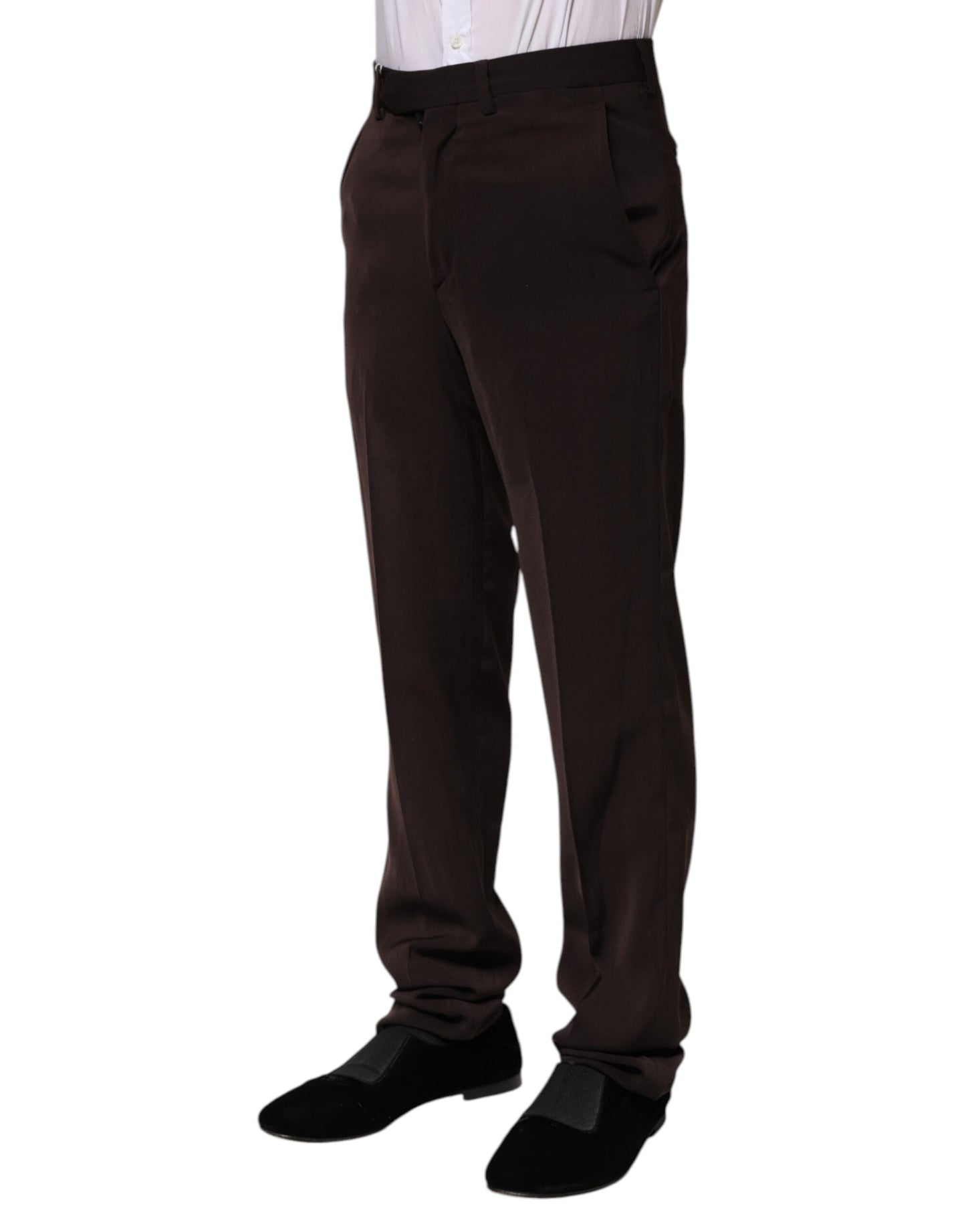 Pantalon habillé BENCIVENGA brun foncé, taille mi-hauteur