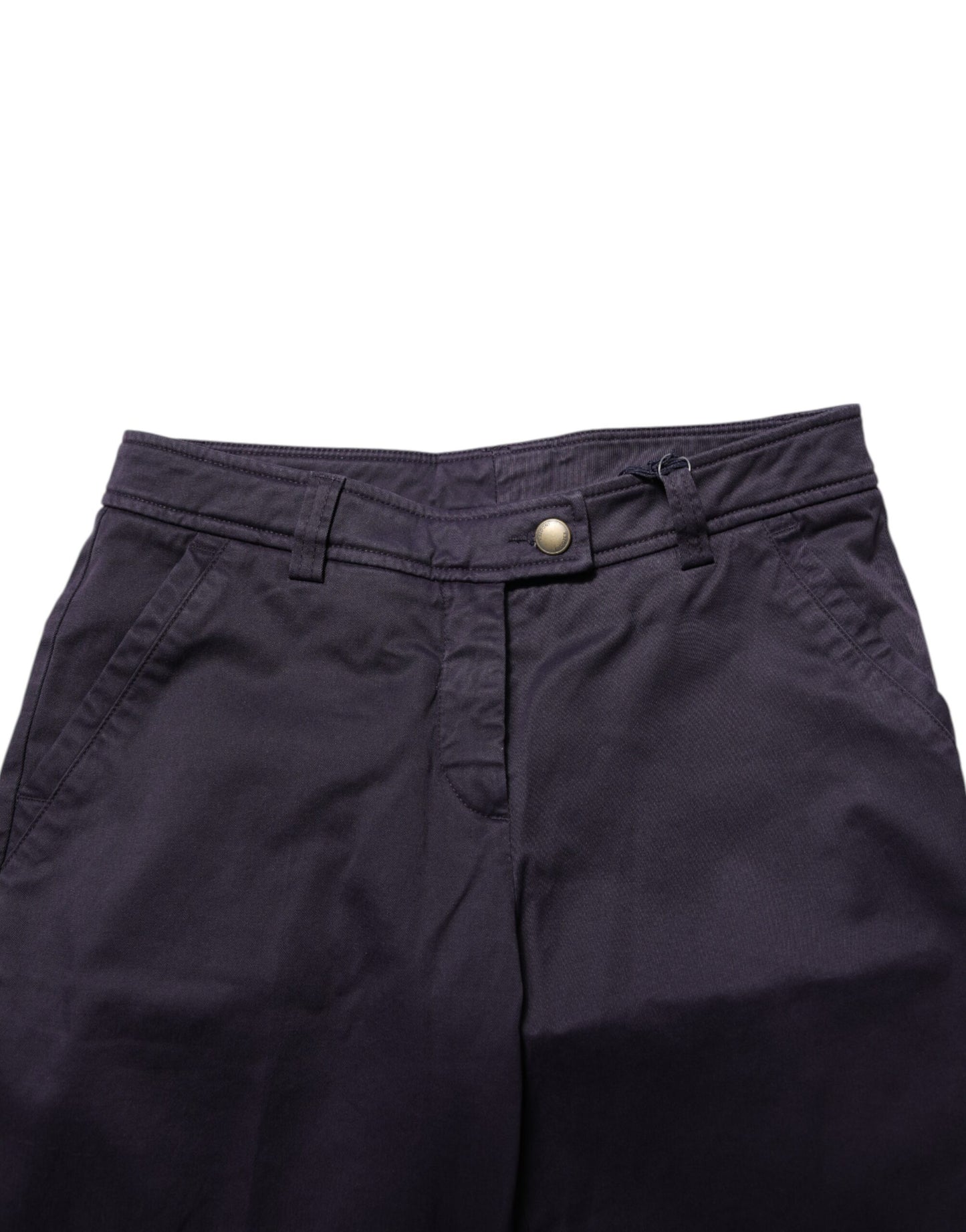 Incotex donkerpaarse, rechte, casual broek met middelhoge taille