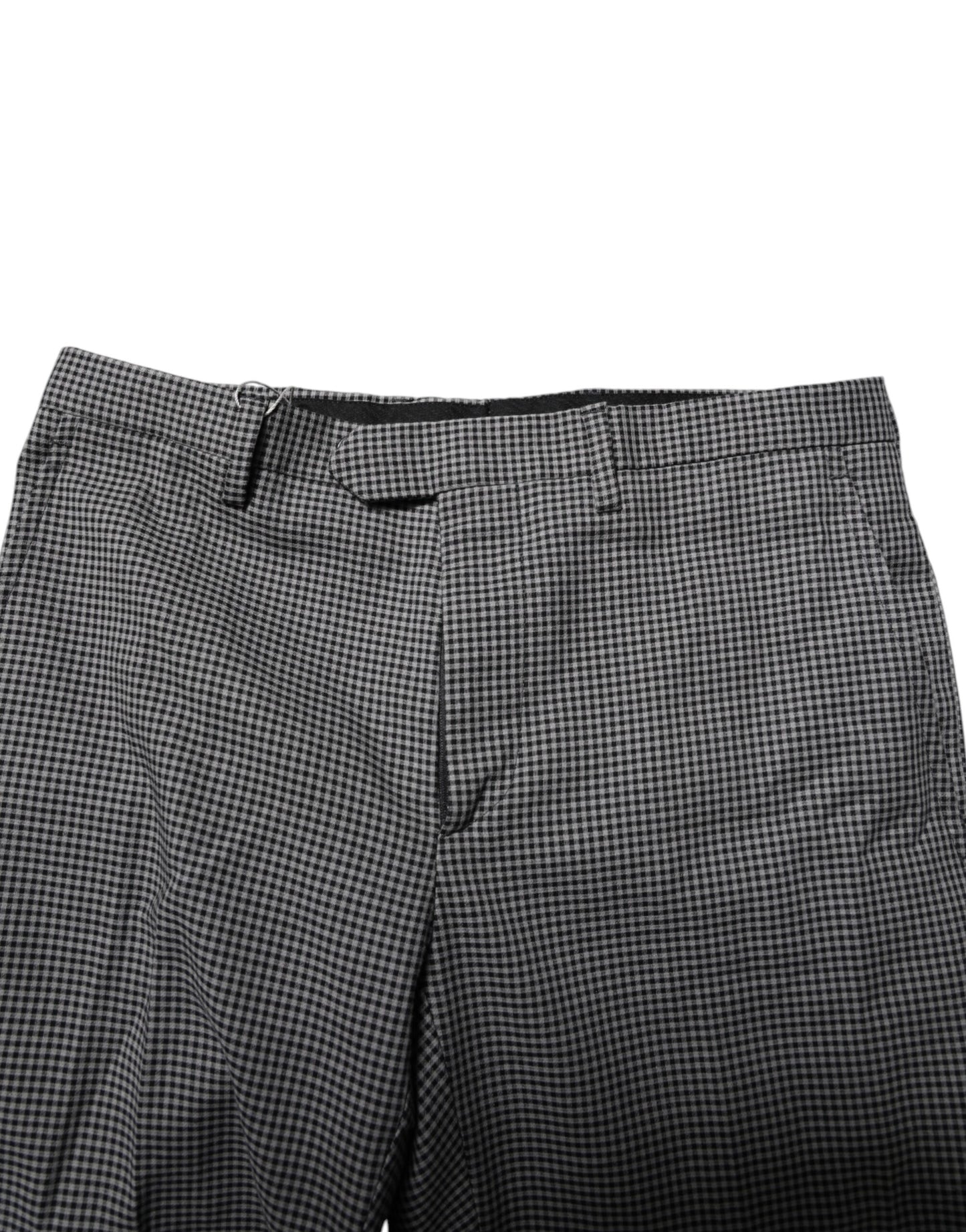 Pantalon tailleur fuselé à carreaux noir et blanc de BENCIVENGA