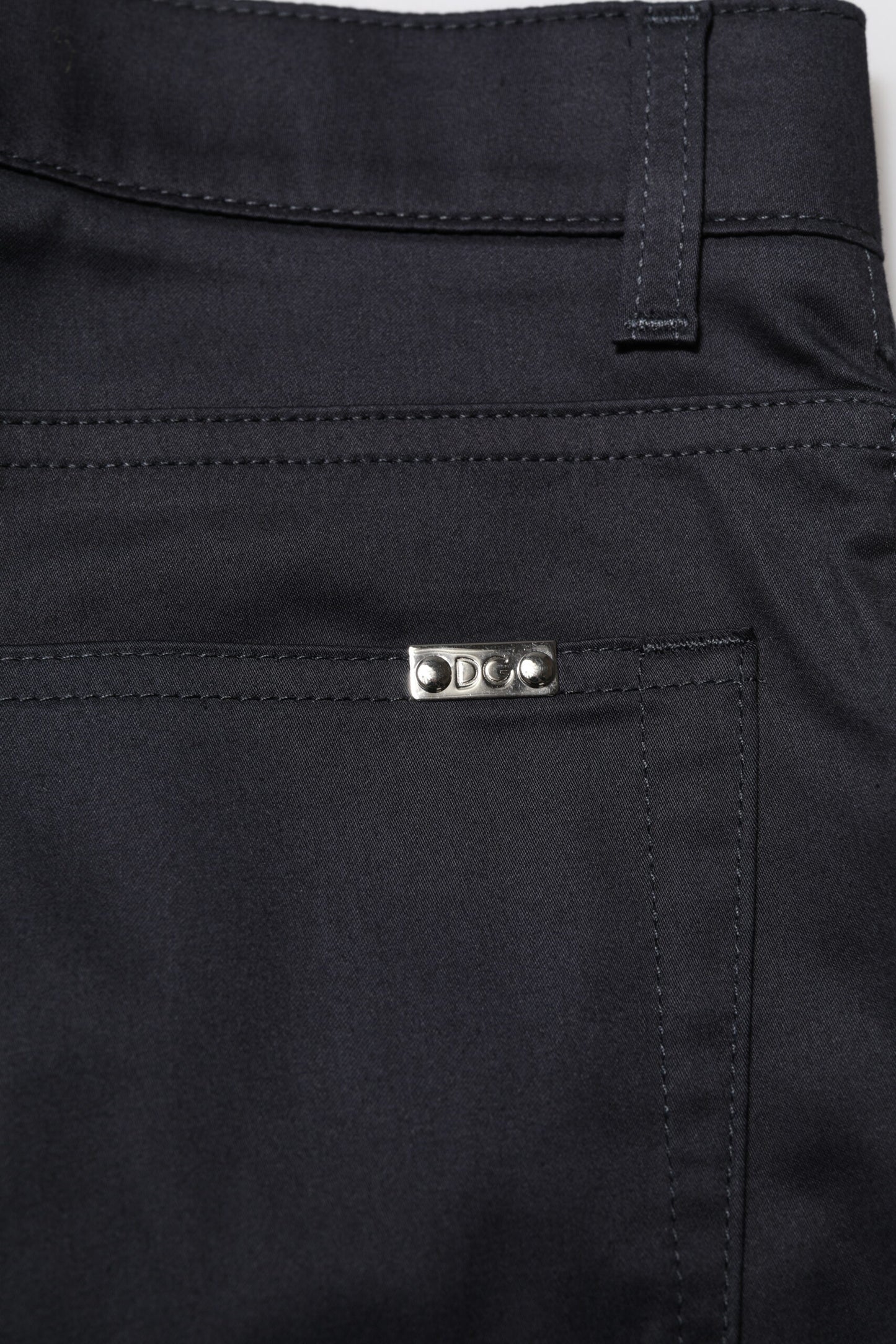 Pantalon skinny taille mi-hauteur en coton noir de Dolce & Gabbana