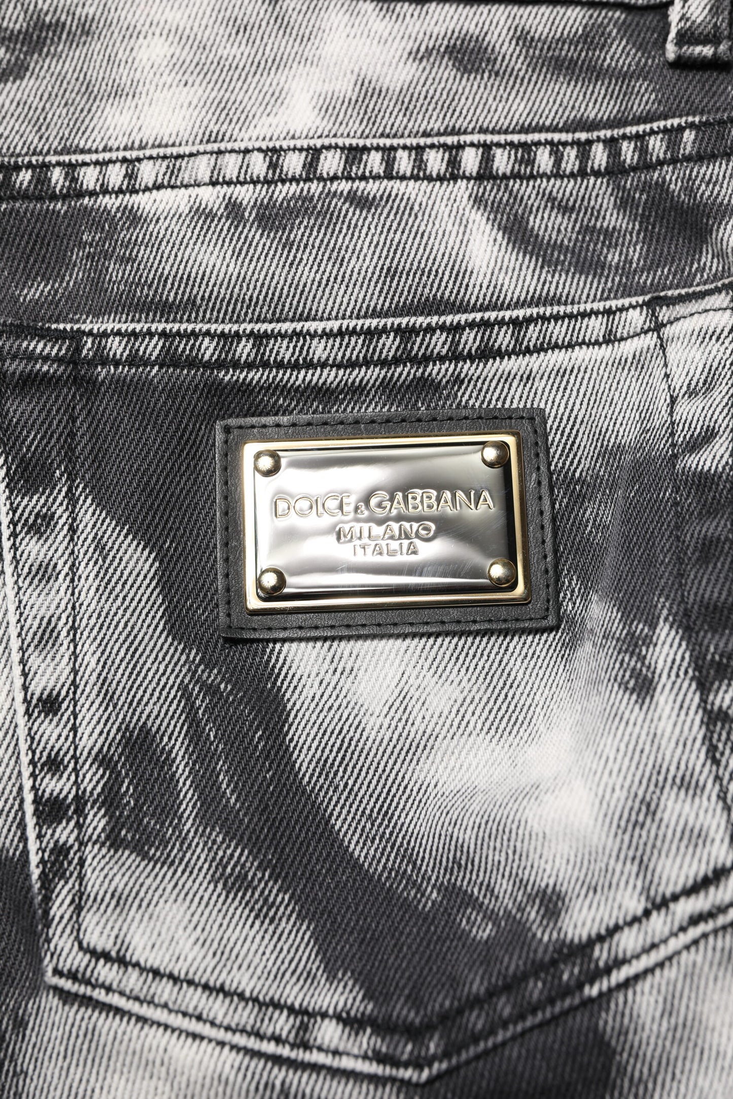 Jeans droit en jean tie-dye noir de Dolce & Gabbana