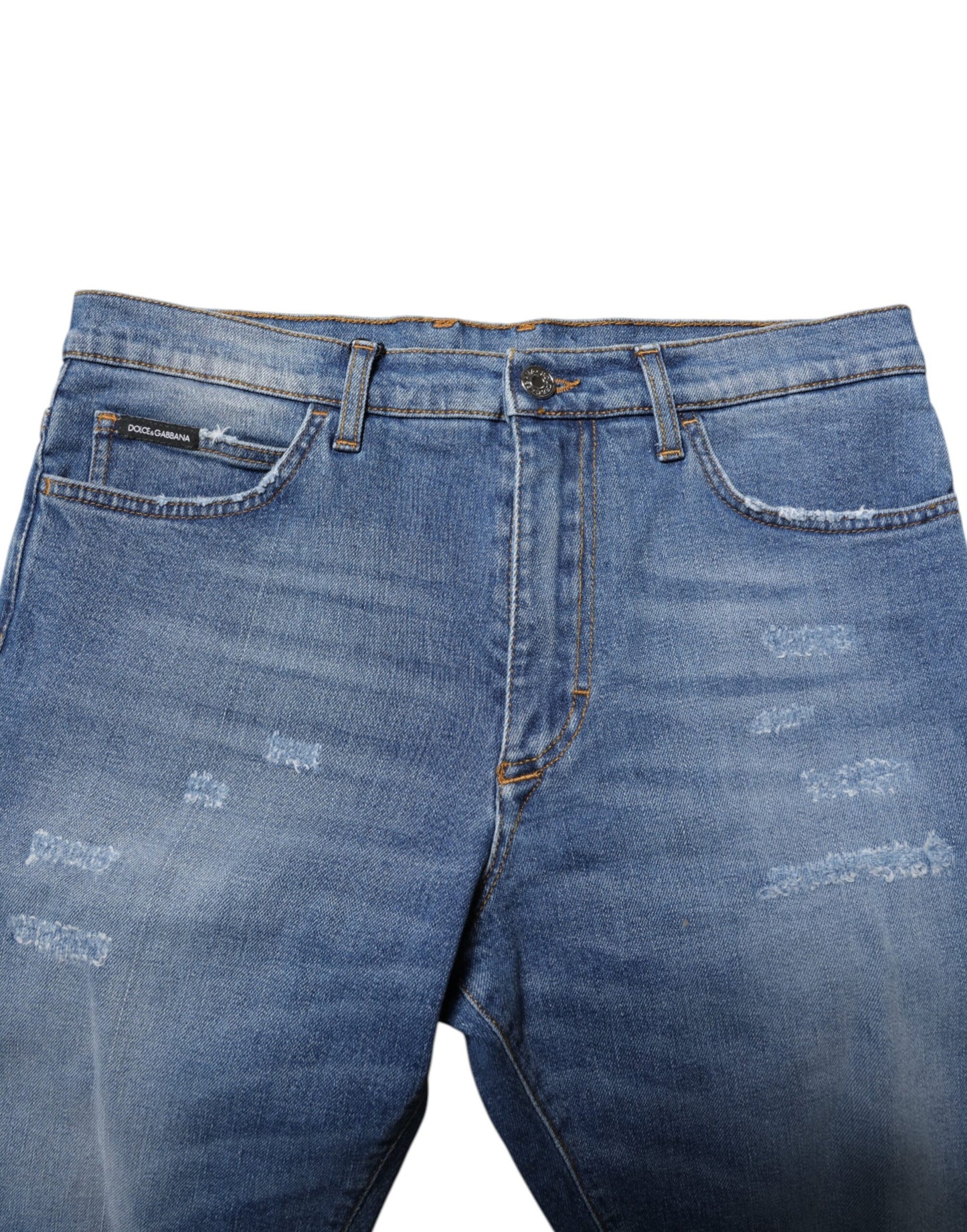 Shorts Bermuda en jean en coton stretch bleu pour homme de Dolce & Gabbana