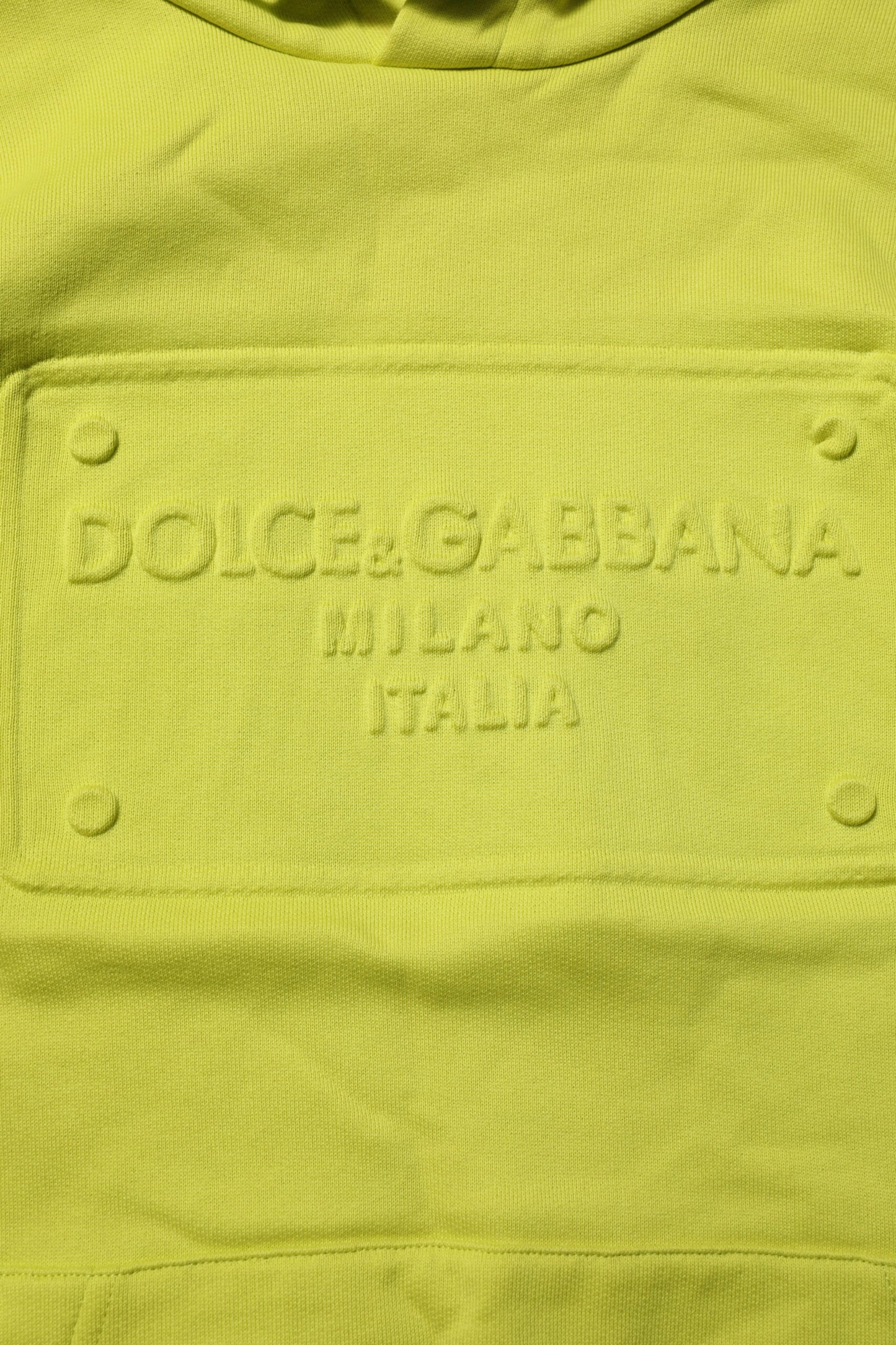 Sweat-shirt à capuche en coton vert avec logo Dolce & Gabbana