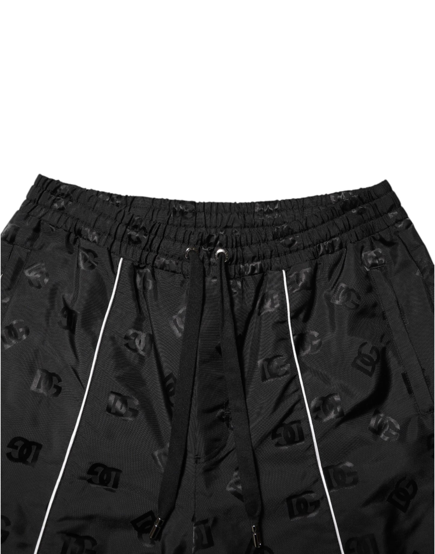 Pantalon de jogging droit en coton noir Dolce & Gabbana