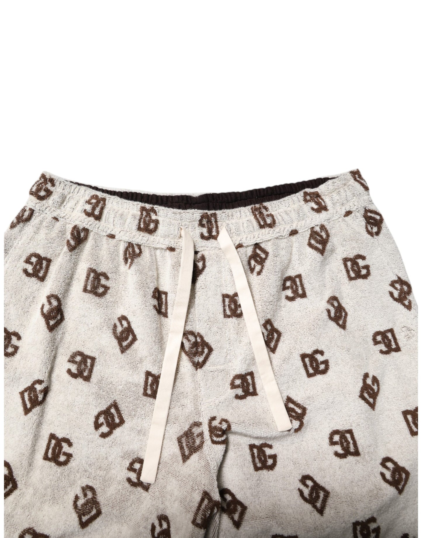 Shorts Bermuda pour homme en coton blanc avec imprimé DG Mania de Dolce & Gabbana