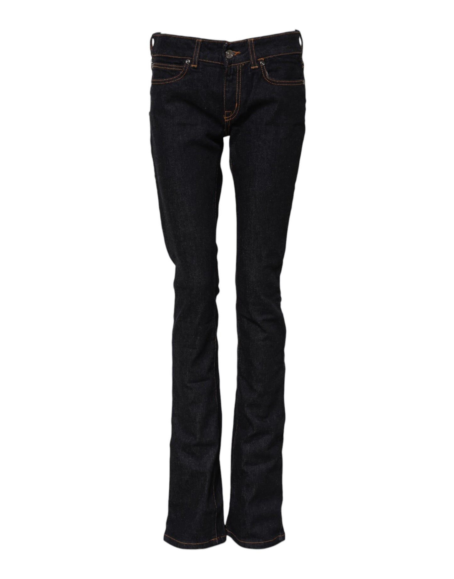 Jeans skinny en coton bleu foncé taille mi-hauteur GF Ferre
