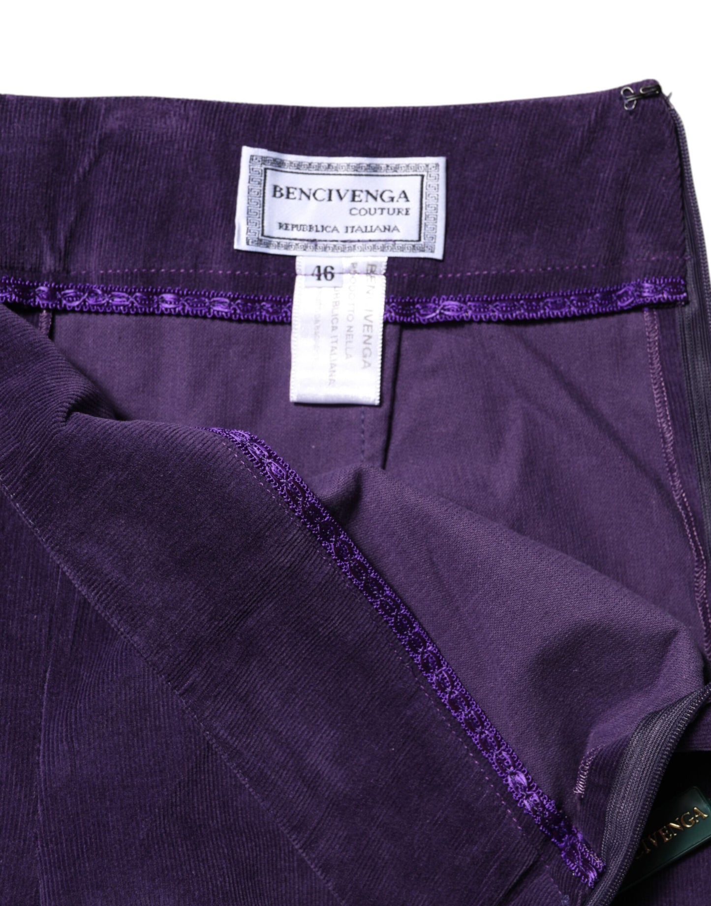 Pantalon évasé taille haute violet de BENCIVENGA