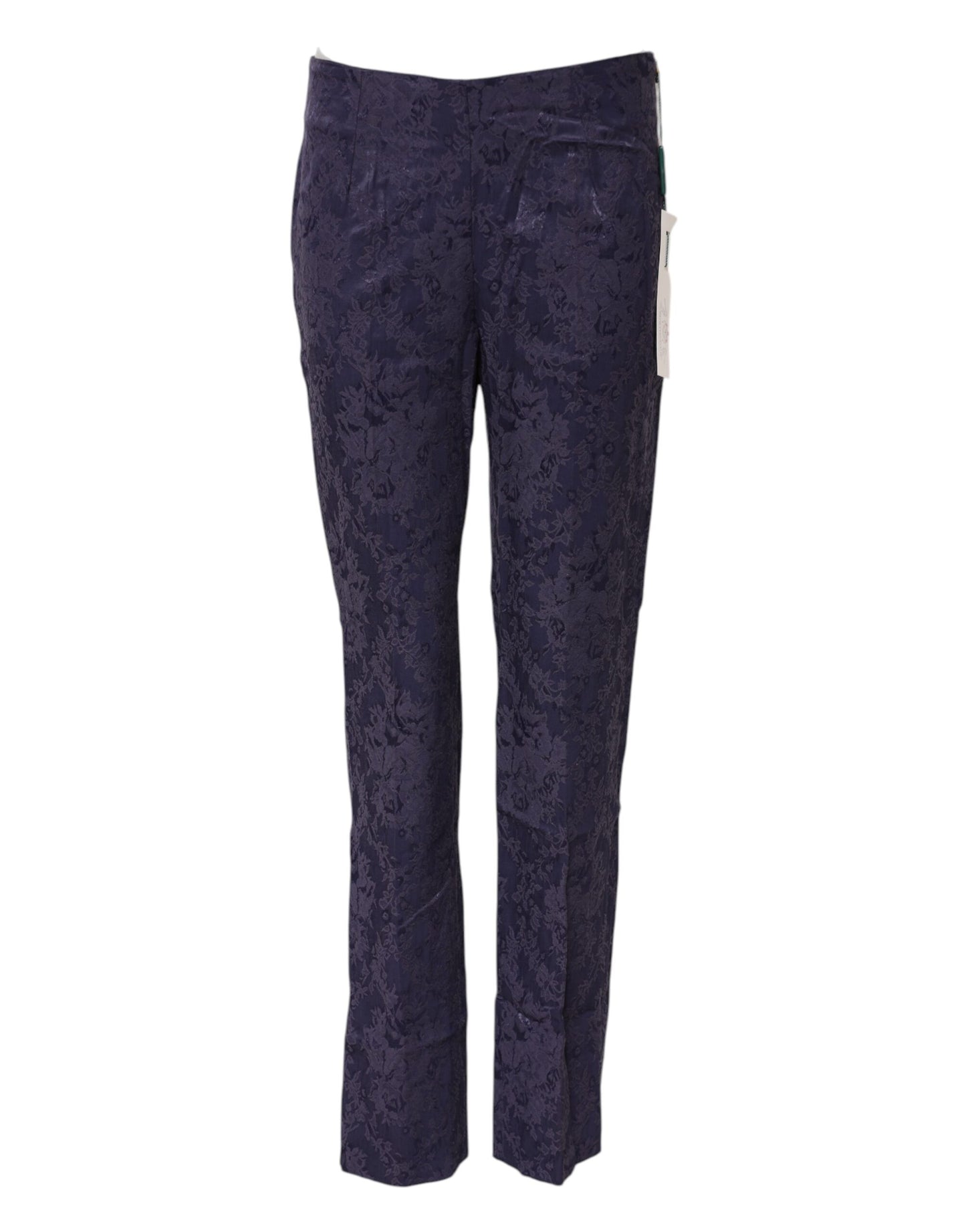 Pantalon taille haute en jacquard violet de BENCIVENGA