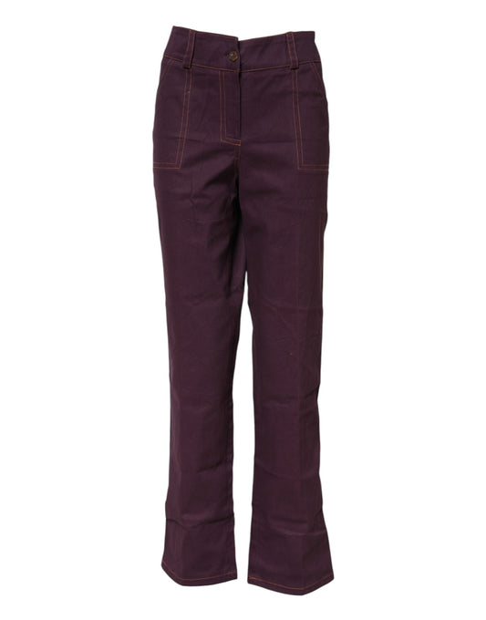 BENCIVENGA Pantalon violet taille haute et coupe évasée