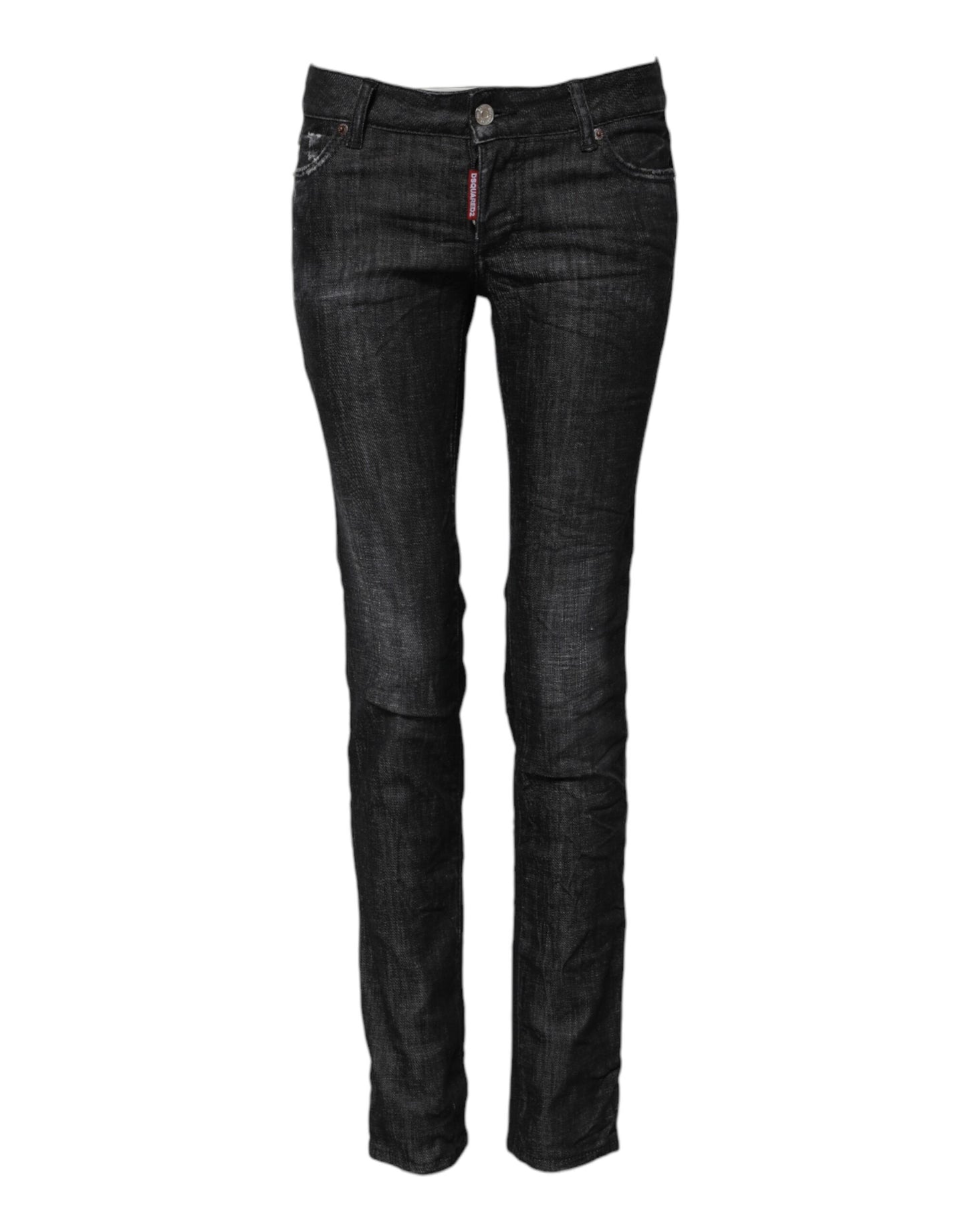 Jeans skinny en coton noir à taille basse de Dsquared²