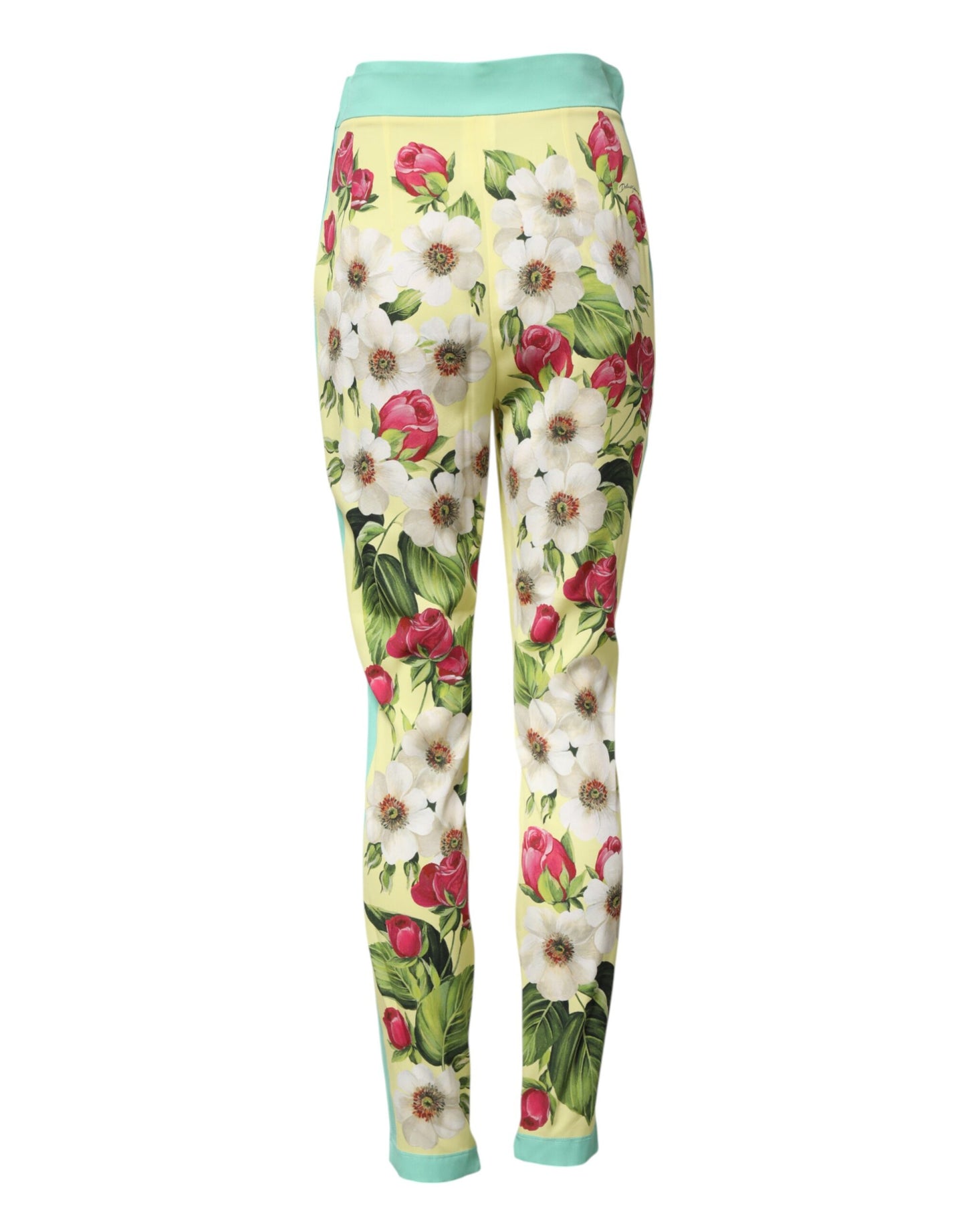 Dolce & Gabbana gele zijden leggings met bloemenprint