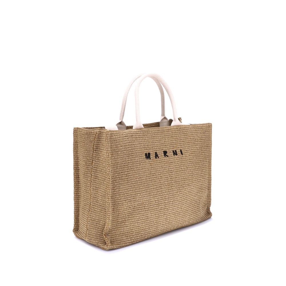 Marni Tote Bag met raffia-effect