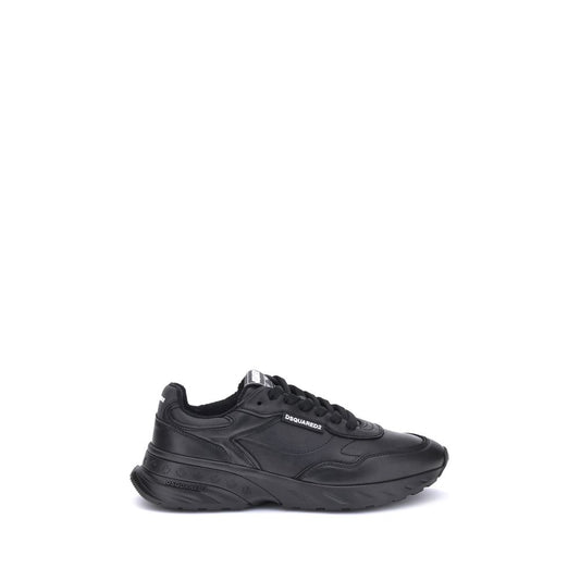Dsquared² Black Calf Leather Bos Taurus Athletic Sneakers