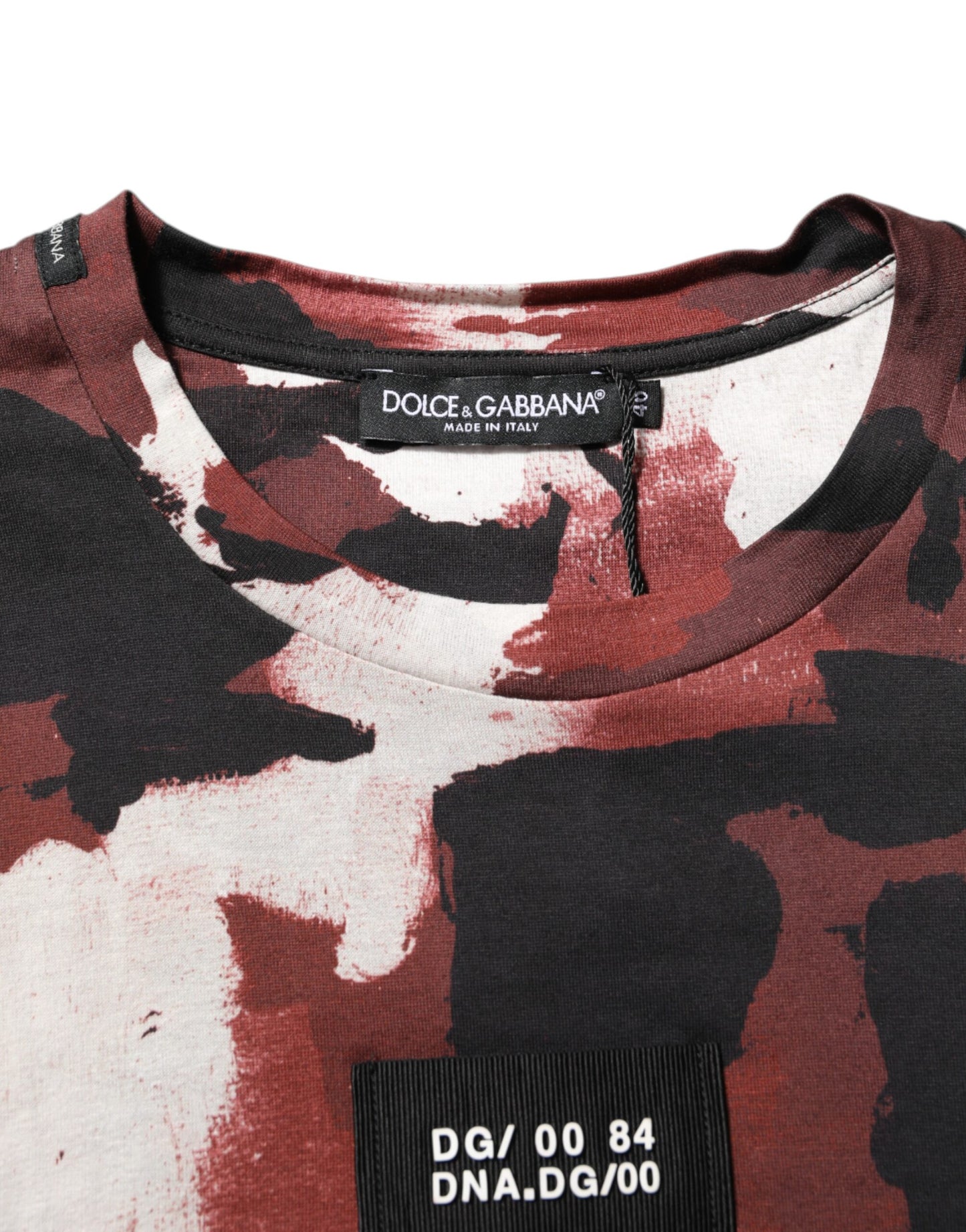 T-shirt à col rond pour homme multicolore à motif camouflage de Dolce & Gabbana