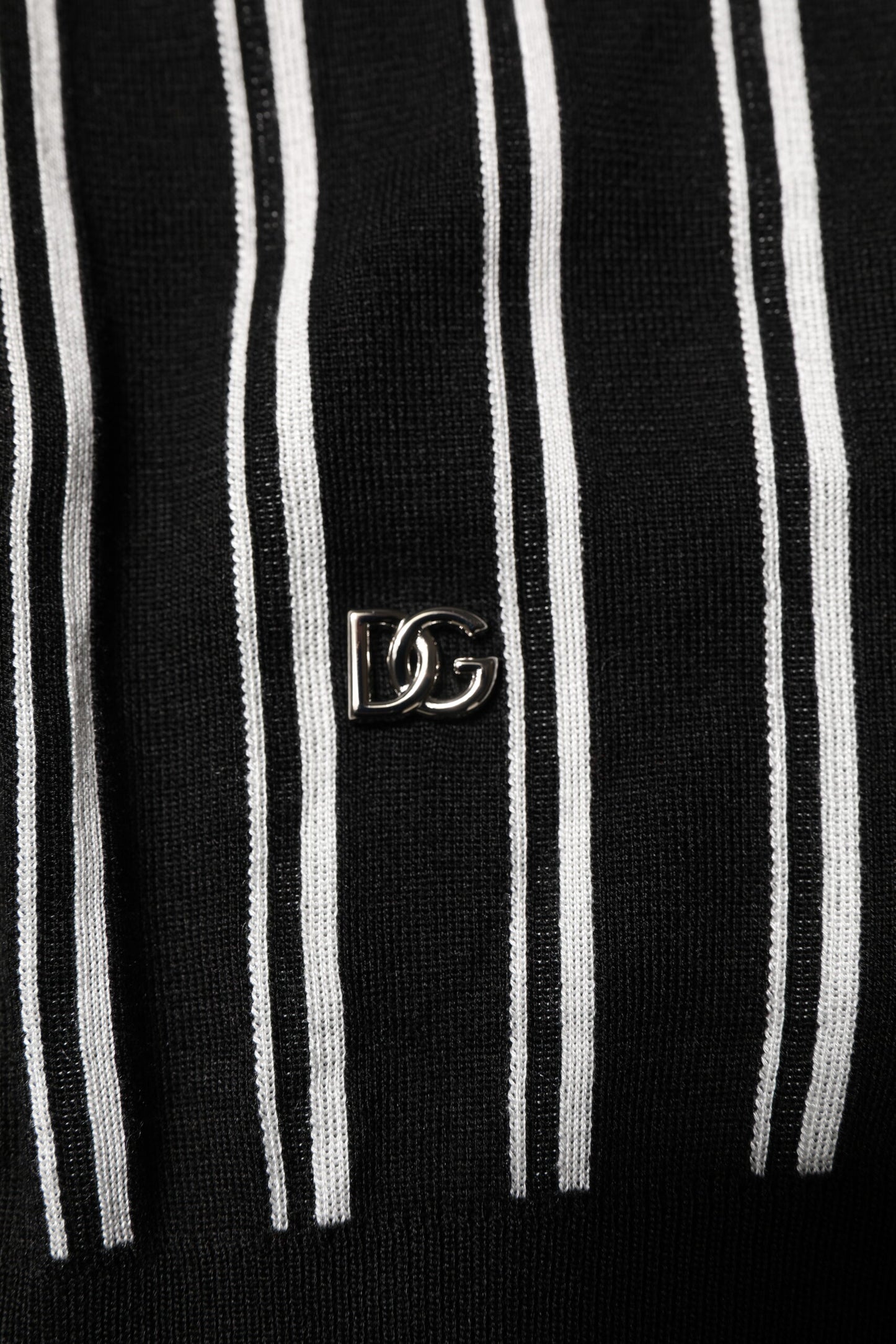 Polo à rayures noires et blanches avec col Dolce & Gabbana