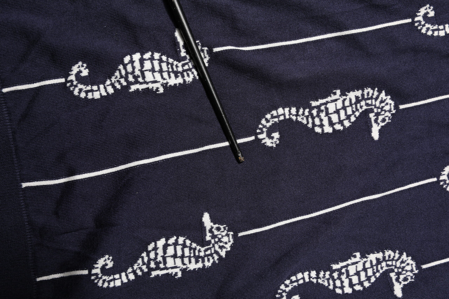 Polo à col montant Dolce & Gabbana bleu marine avec motif Hippocampe