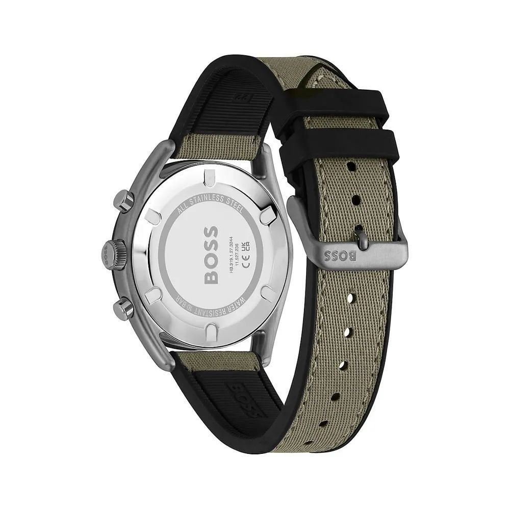 Hugo Boss Groen Stoffen Horloge