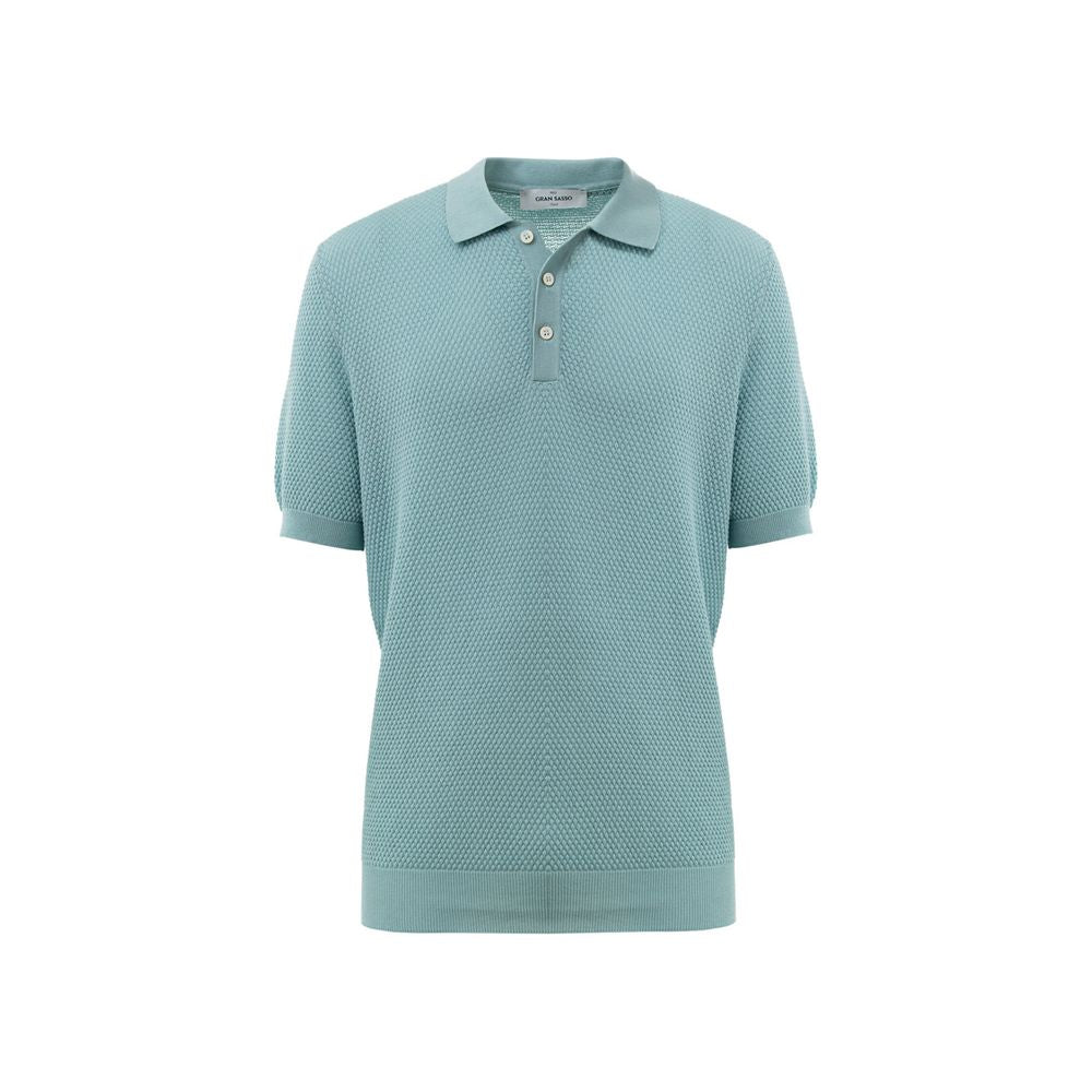Gran Sasso blauw katoenen poloshirt