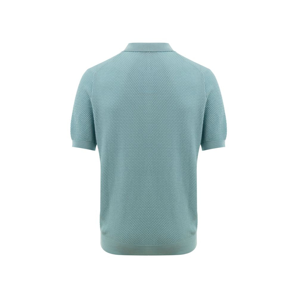 Gran Sasso blauw katoenen poloshirt