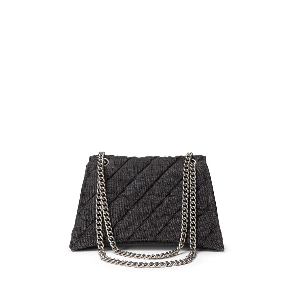 Sac à bandoulière en tissu et cuir noir Balenciaga
