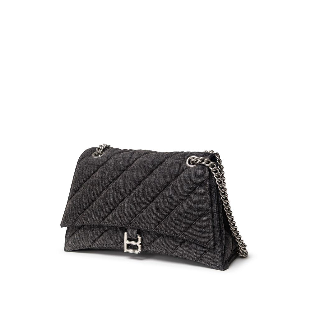 Sac à bandoulière en tissu et cuir noir Balenciaga