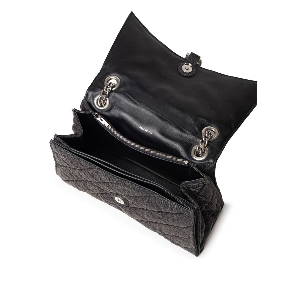 Sac à bandoulière en tissu et cuir noir Balenciaga
