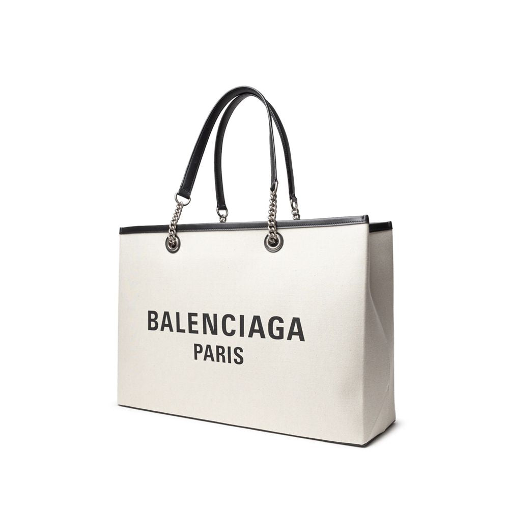 Sac cabas en coton gris Balenciaga