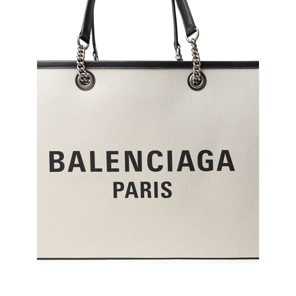 Sac cabas en coton gris Balenciaga