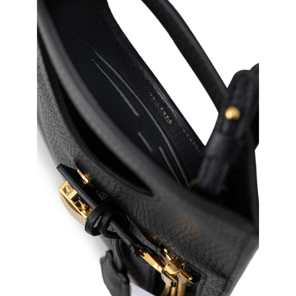 Sac à bandoulière en cuir noir Tom Ford