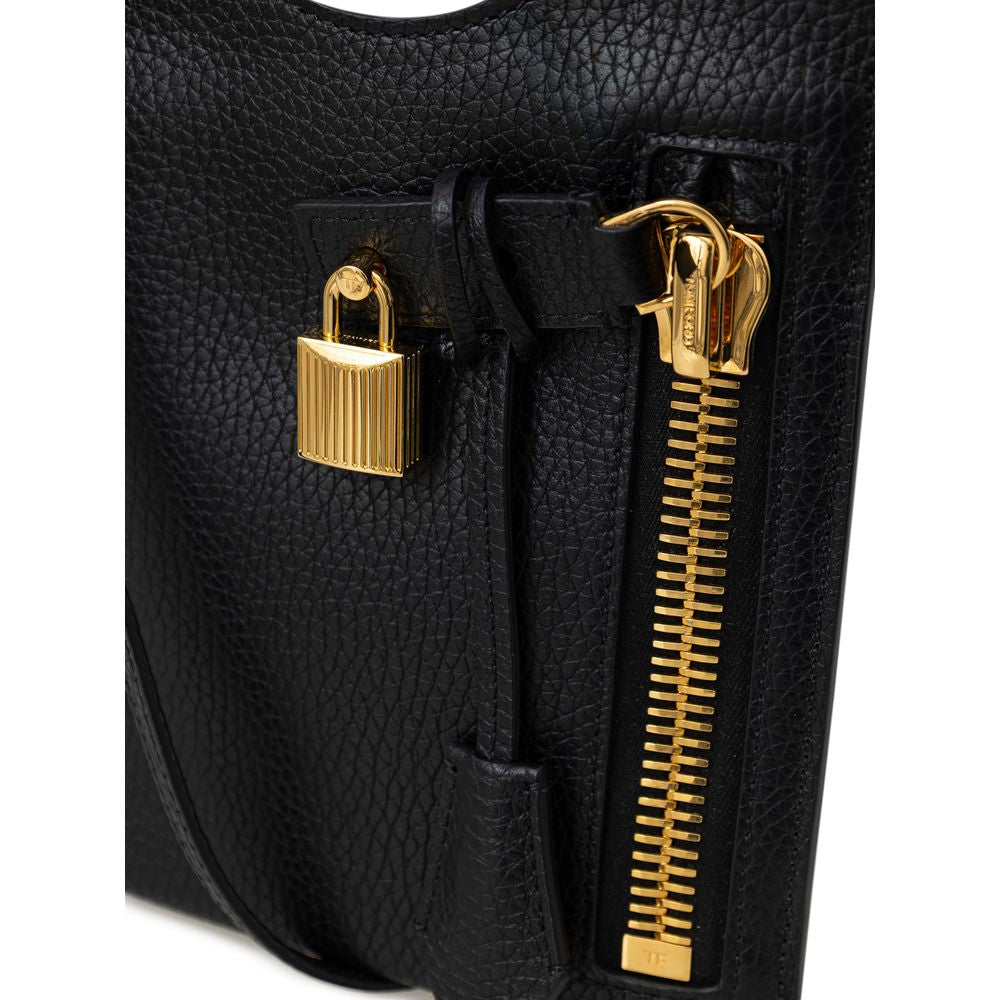 Sac à bandoulière en cuir noir Tom Ford