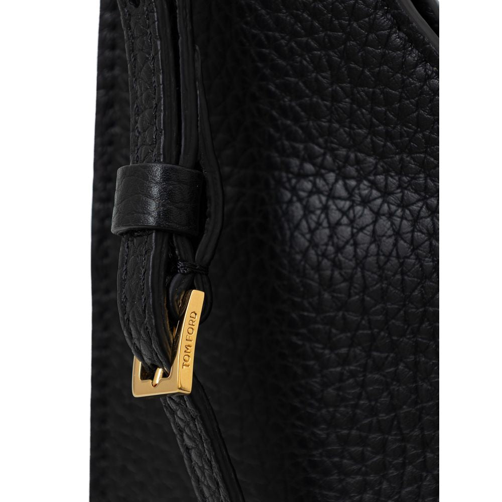 Sac à bandoulière en cuir noir Tom Ford