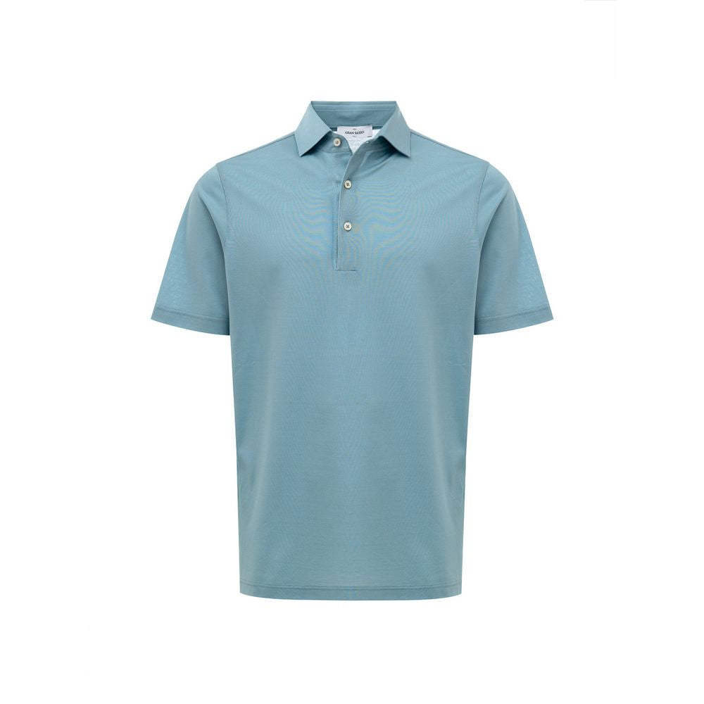 Gran Sasso blauw katoenen poloshirt
