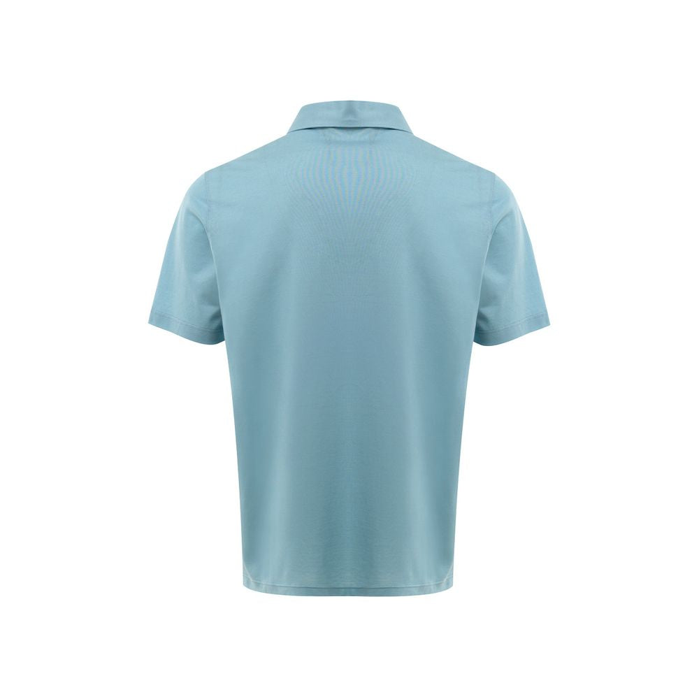 Gran Sasso blauw katoenen poloshirt