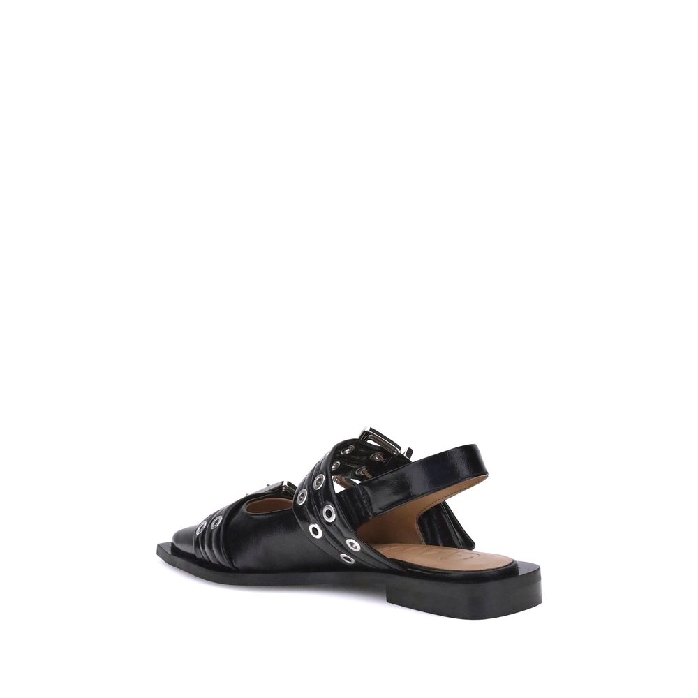 Boutons de ballerines Ganni avec sangles