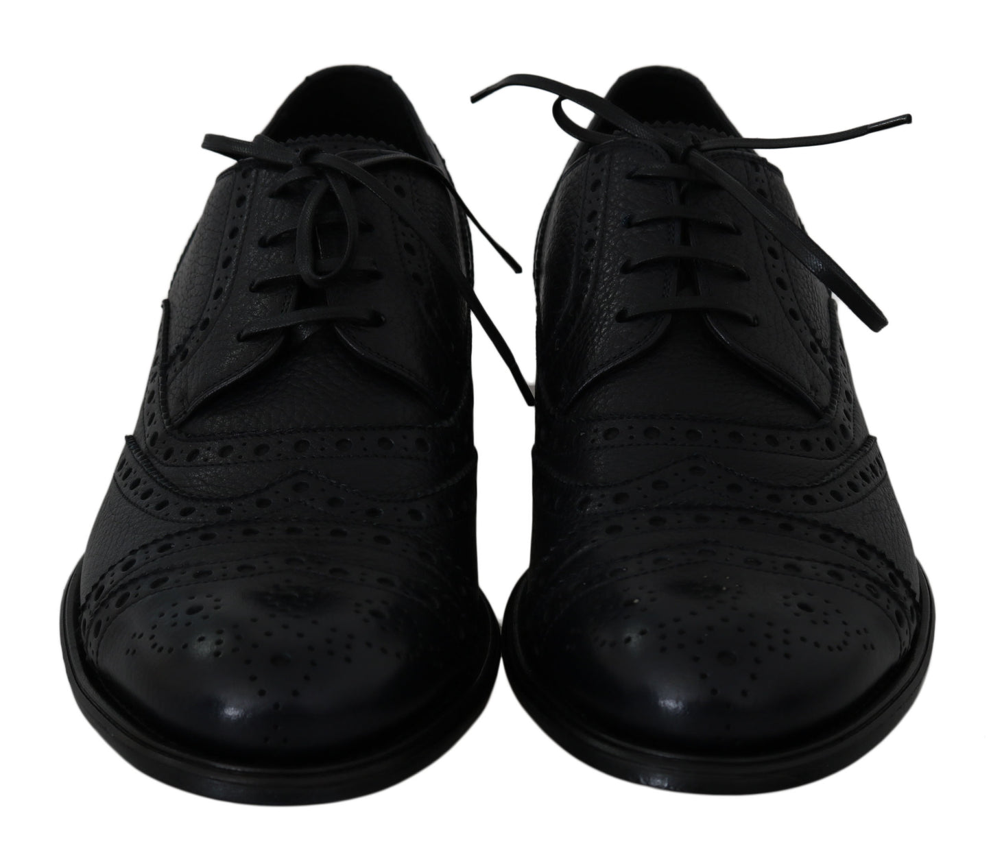 Chaussures habillées Oxford en cuir bleu à bout en aile de la marque Dolce & Gabbana