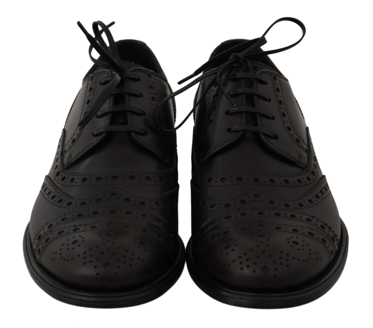 Chaussures de ville à bout en aile en cuir noir de Dolce & Gabbana