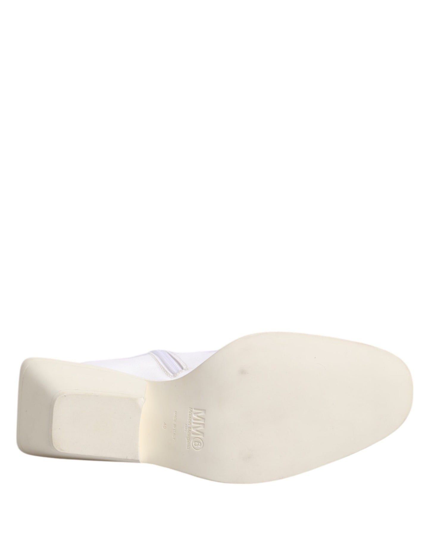 Maison Margiela witte enkellaarsjes met vierkante hak en ritssluiting