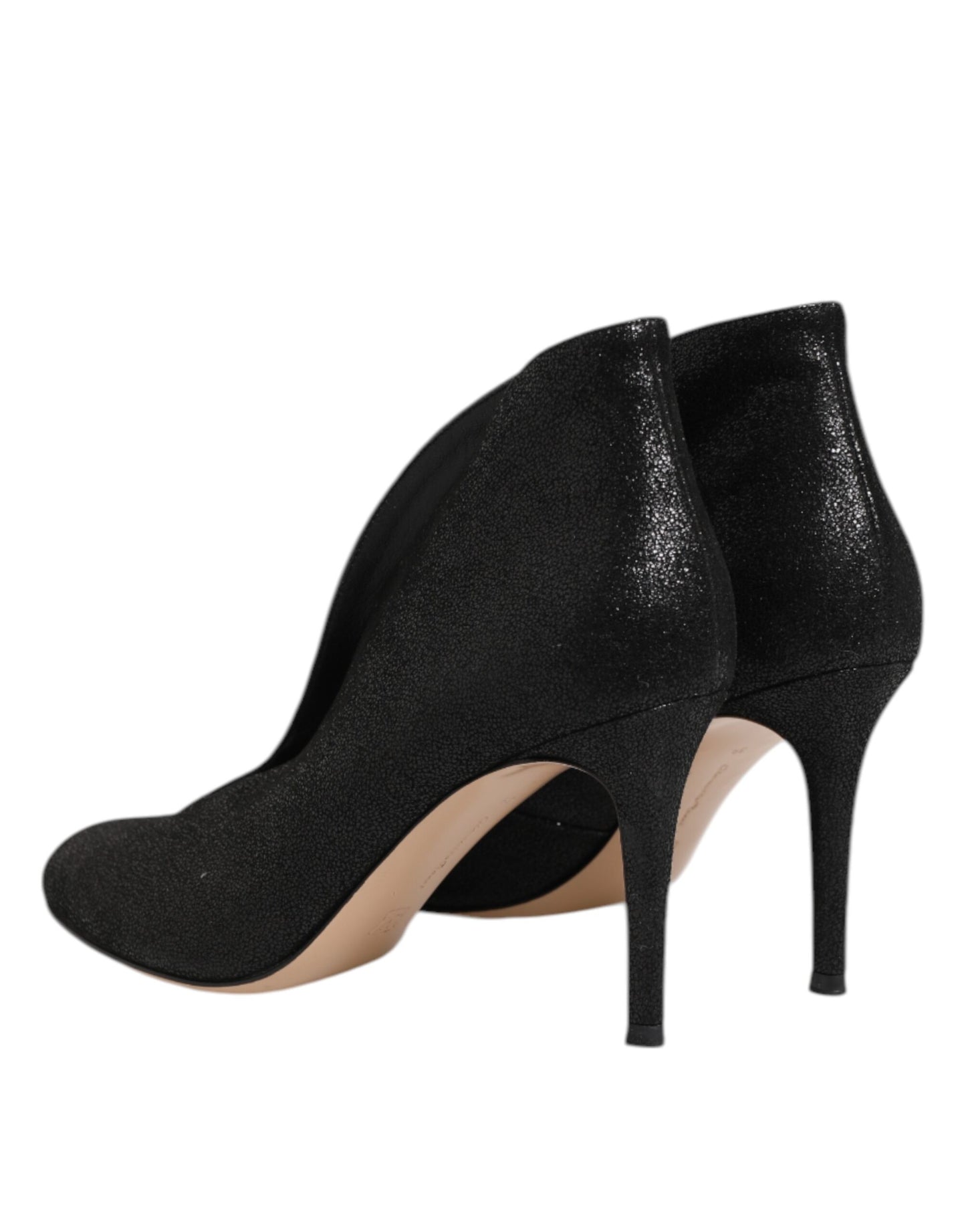 Escarpins à talons aiguilles Gianvito Rossi en noir métallisé